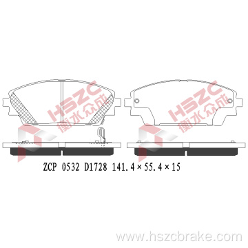 FMSI D1728 ceramic brake pad for Mazda